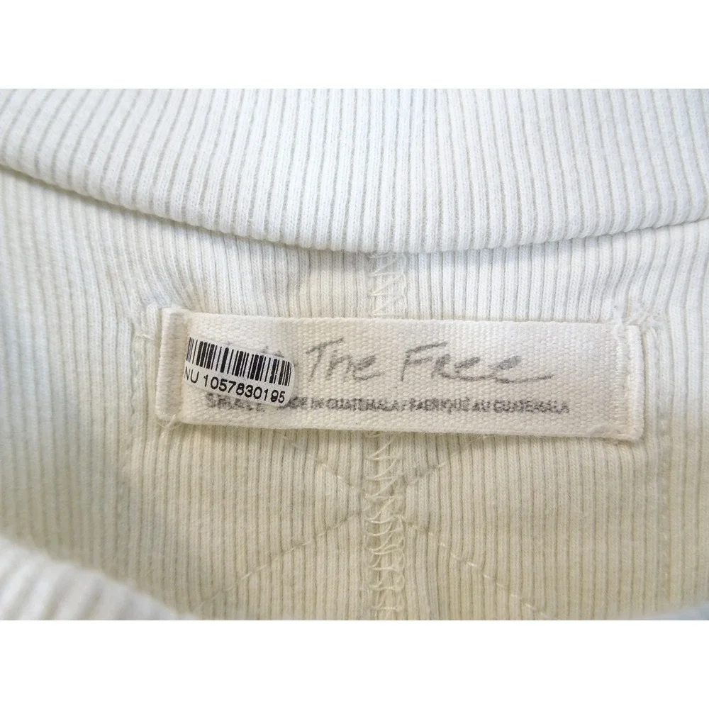 We The Free People Ribbed Muscle Tank Top Cream White Seam Detail Small Gorpcore